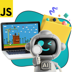 Язык программирования JavaScript + AI. Проектное обучение + геймификация + AI-помощники - КИБЕРшкола программирования для детей, компьютерные курсы для школьников, начинающих и подростков - KIBERone г. Новосибирск